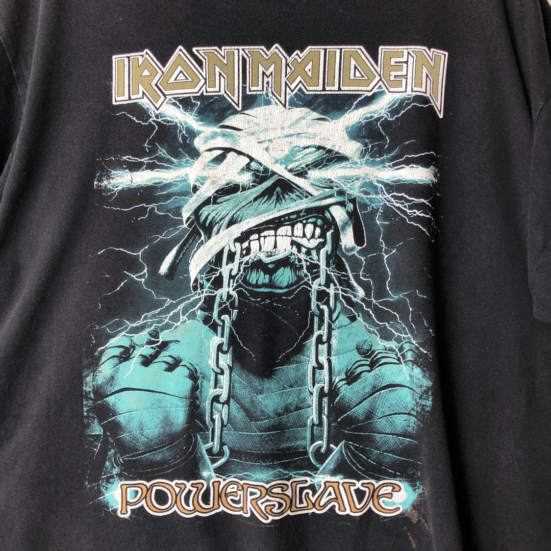 PACIFIC IRON MAIDEN Band T-shirt (Men's XXL equivalent) cotton black type Vintage Second Hand