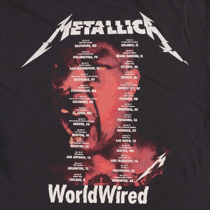 METALLICA Metallica Band T-shirt Band T Men's XL size cotton black type Vintage Second Hand