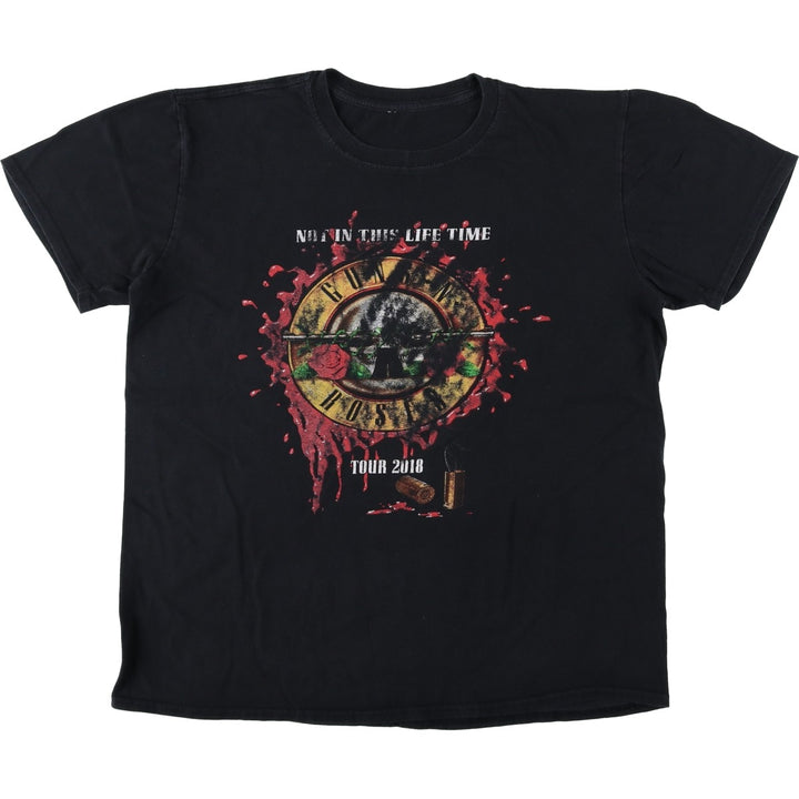 GUNS N' ROSES Guns N' Roses Band T-shirt Band Tee Men's M size unclear black type Vintage Second Hand