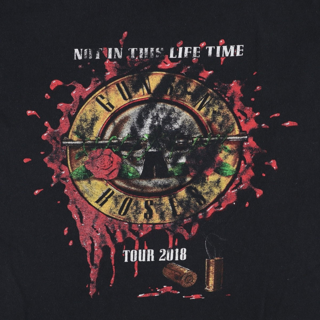 GUNS N' ROSES Guns N' Roses Band T-shirt Band Tee Men's M size unclear black type Vintage Second Hand