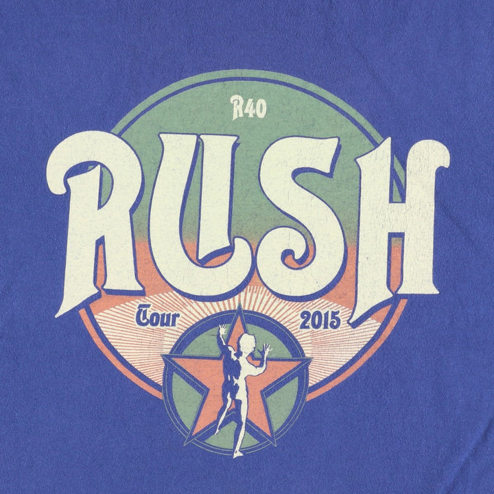 Gildan RUSH Band T-shirt, Men's M size cotton blue type Vintage Second Hand