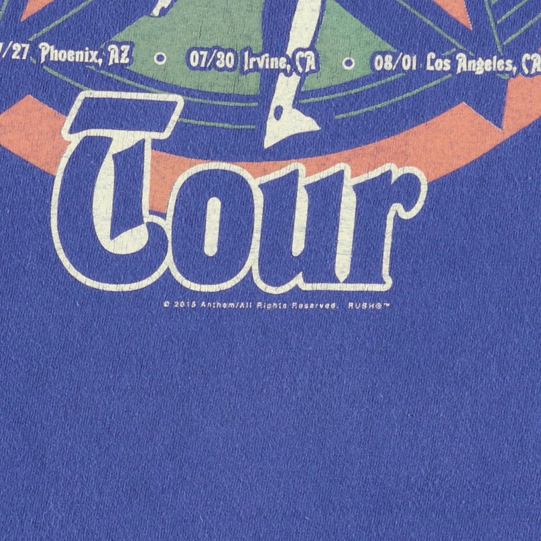 Gildan RUSH Band T-shirt, Men's M size cotton blue type Vintage Second Hand