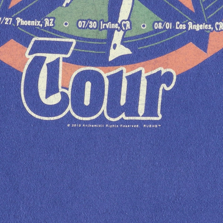Gildan RUSH Band T-shirt, Men's M size cotton blue type Vintage Second Hand