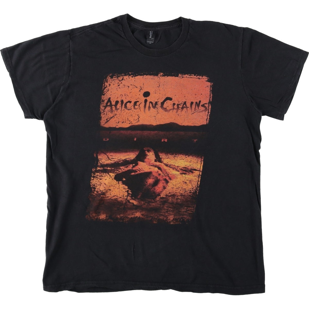 Bay Island ALICE IN CHAINS Band T-shirt (Men's size M) cotton black type Vintage Second Hand