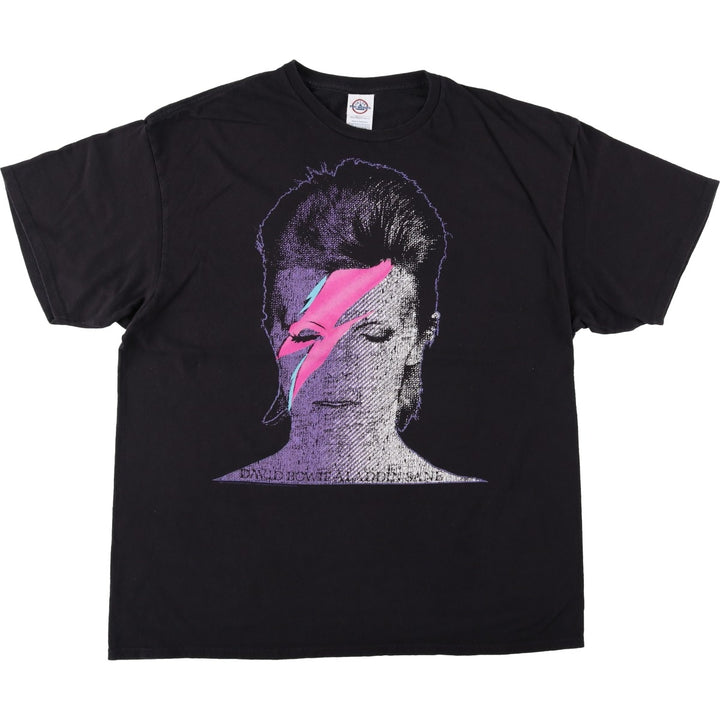 DELTA DAVID BOWIE Band T-shirt, Men's XL equivalent. cotton black type Vintage Second Hand