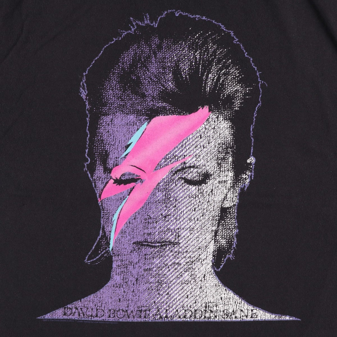DELTA DAVID BOWIE Band T-shirt, Men's XL equivalent. cotton black type Vintage Second Hand