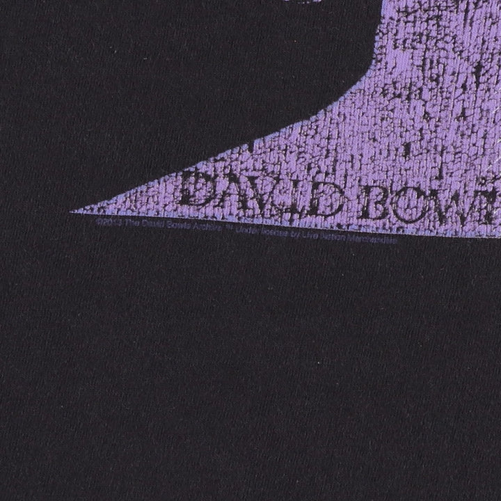 DELTA DAVID BOWIE Band T-shirt, Men's XL equivalent. cotton black type Vintage Second Hand