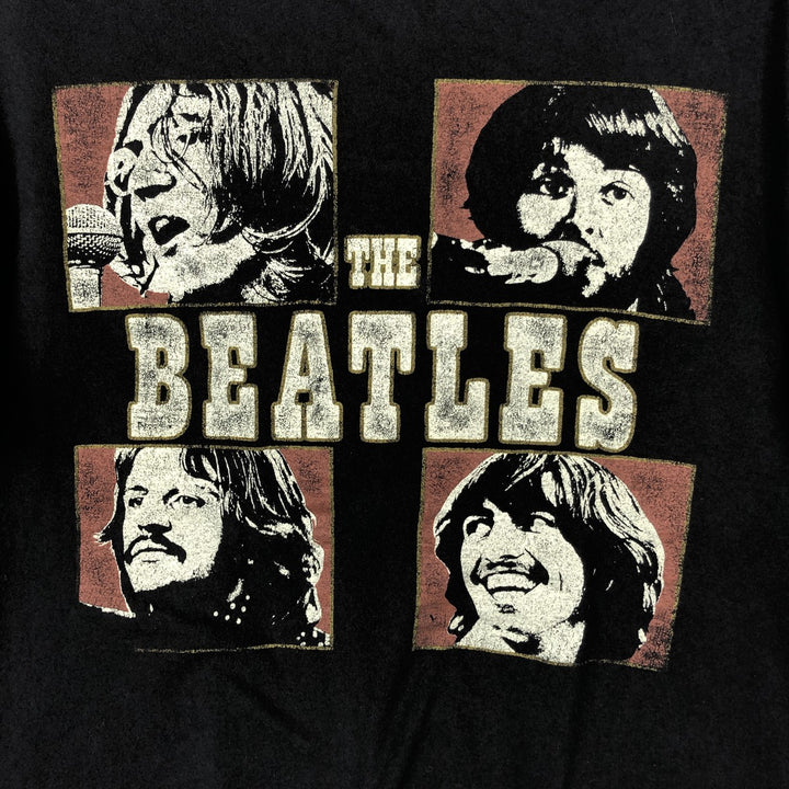 THE BEATLES Band T-shirt, Men's L size cotton black type Vintage Second Hand