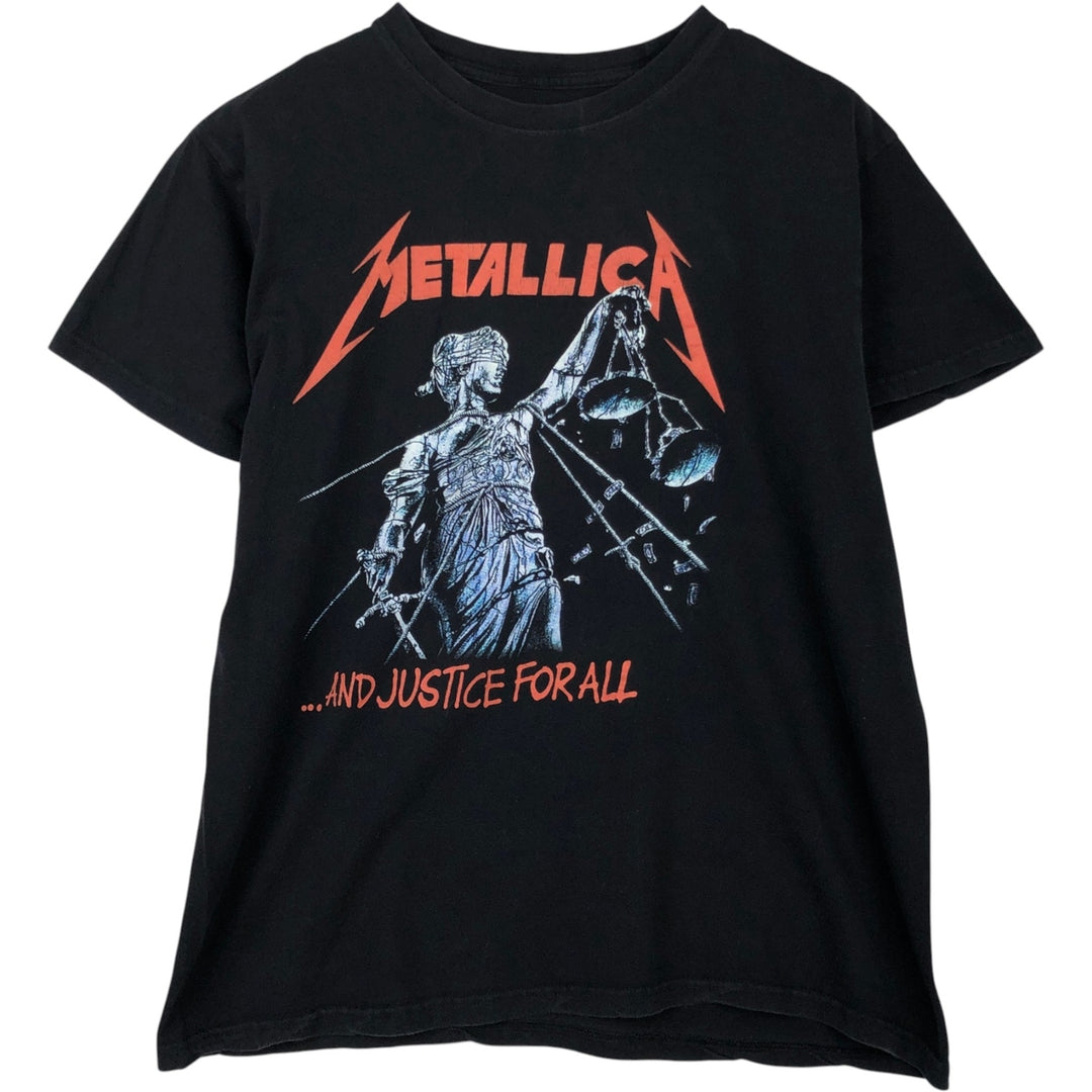 METALLICA Metallica Band T-shirt Band T Men's L size unclear black type Vintage Second Hand