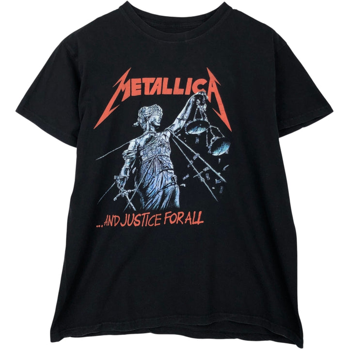 METALLICA Metallica Band T-shirt Band T Men's L size unclear black type Vintage Second Hand