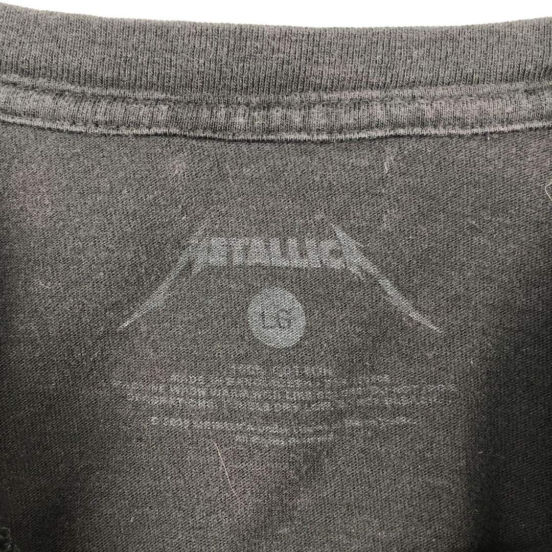 METALLICA Metallica Band T-shirt Band T Men's L size unclear black type Vintage Second Hand