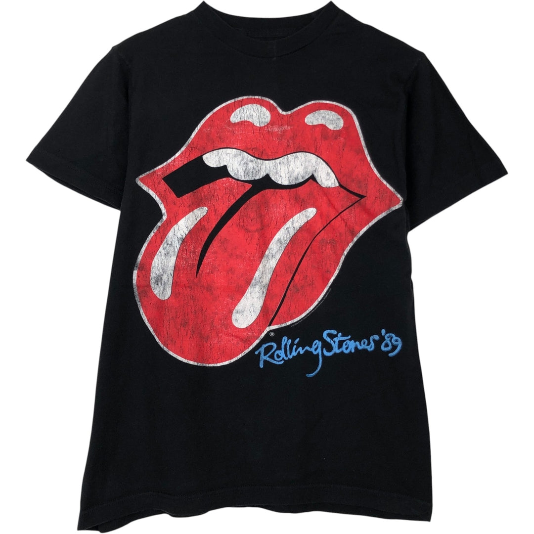 The Rolling Stones Band T-shirt, Men's M size cotton black type Vintage Second Hand