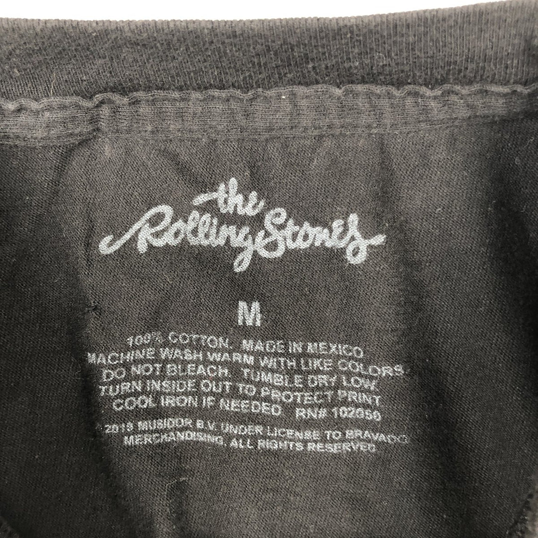 The Rolling Stones Band T-shirt, Men's M size cotton black type Vintage Second Hand