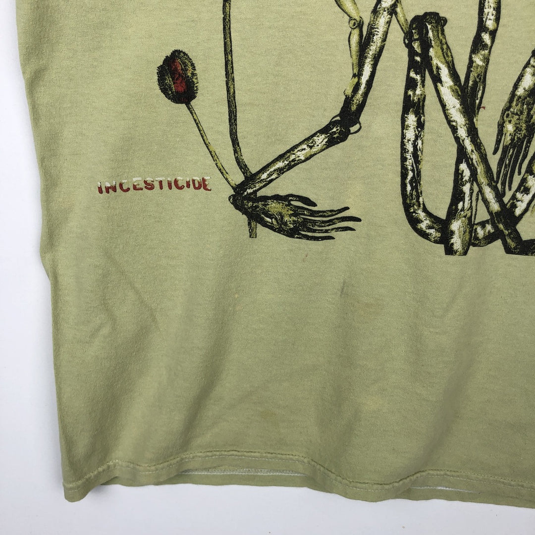 NIRVANA Nirvana Band T-shirt Band T Men's S size cotton green type yellow green Vintage Second Hand
