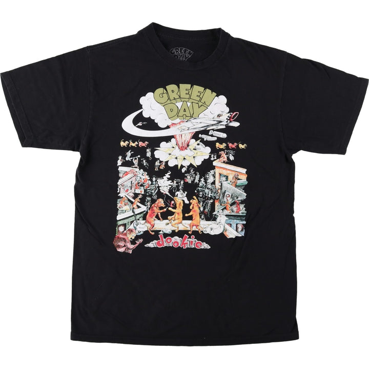 GREEN DAY Green Day Band T-shirt Band T Men's M size cotton black type Vintage Second Hand