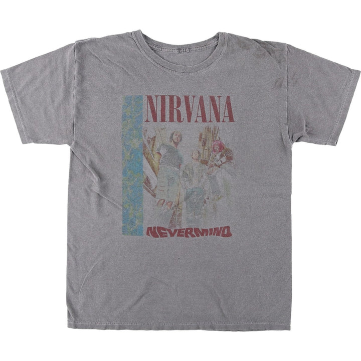 NIRVANA Nirvana Band T-shirt, Band T, Men's M size unclear gray type Vintage Second Hand