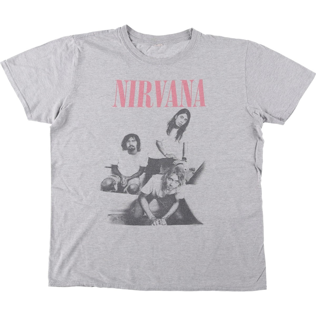 NIRVANA Nirvana Band T-shirt, Band T, Men's M size unclear gray type Vintage Second Hand