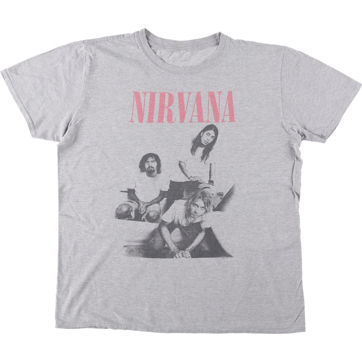 NIRVANA Nirvana Band T-shirt, Band T, Men's M size unclear gray type Vintage Second Hand