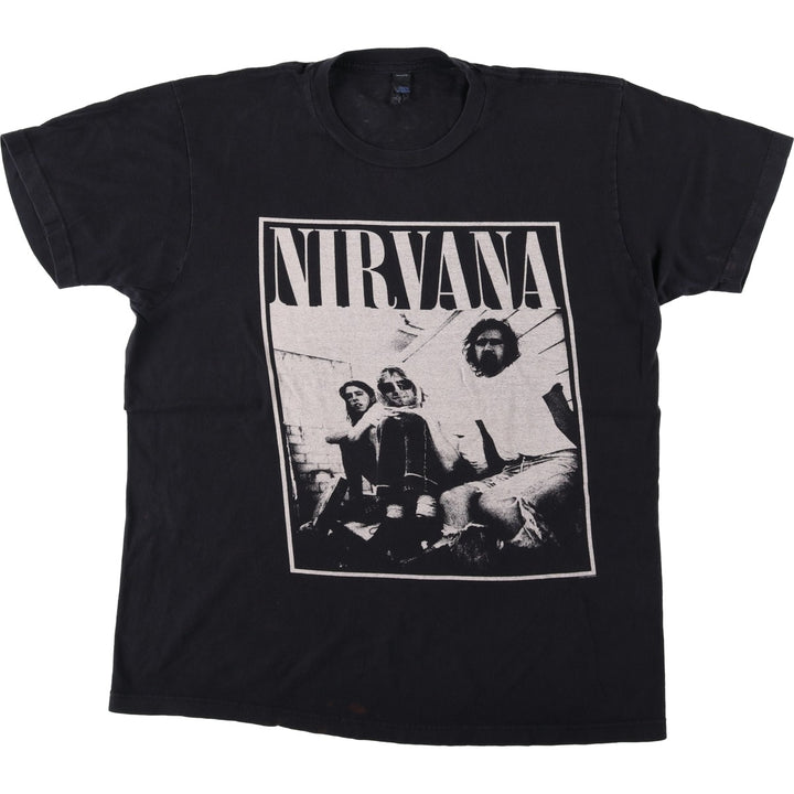 TULTEX NIRVANA Nirvana Band T-shirt, Band T, Men's Size L cotton black type Vintage Second Hand