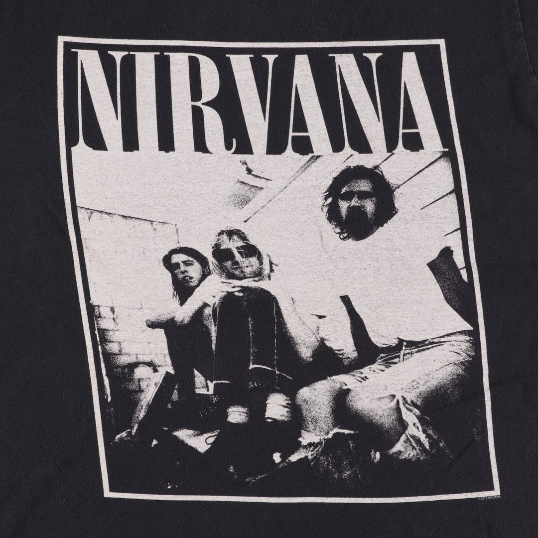 TULTEX NIRVANA Nirvana Band T-shirt, Band T, Men's Size L cotton black type Vintage Second Hand