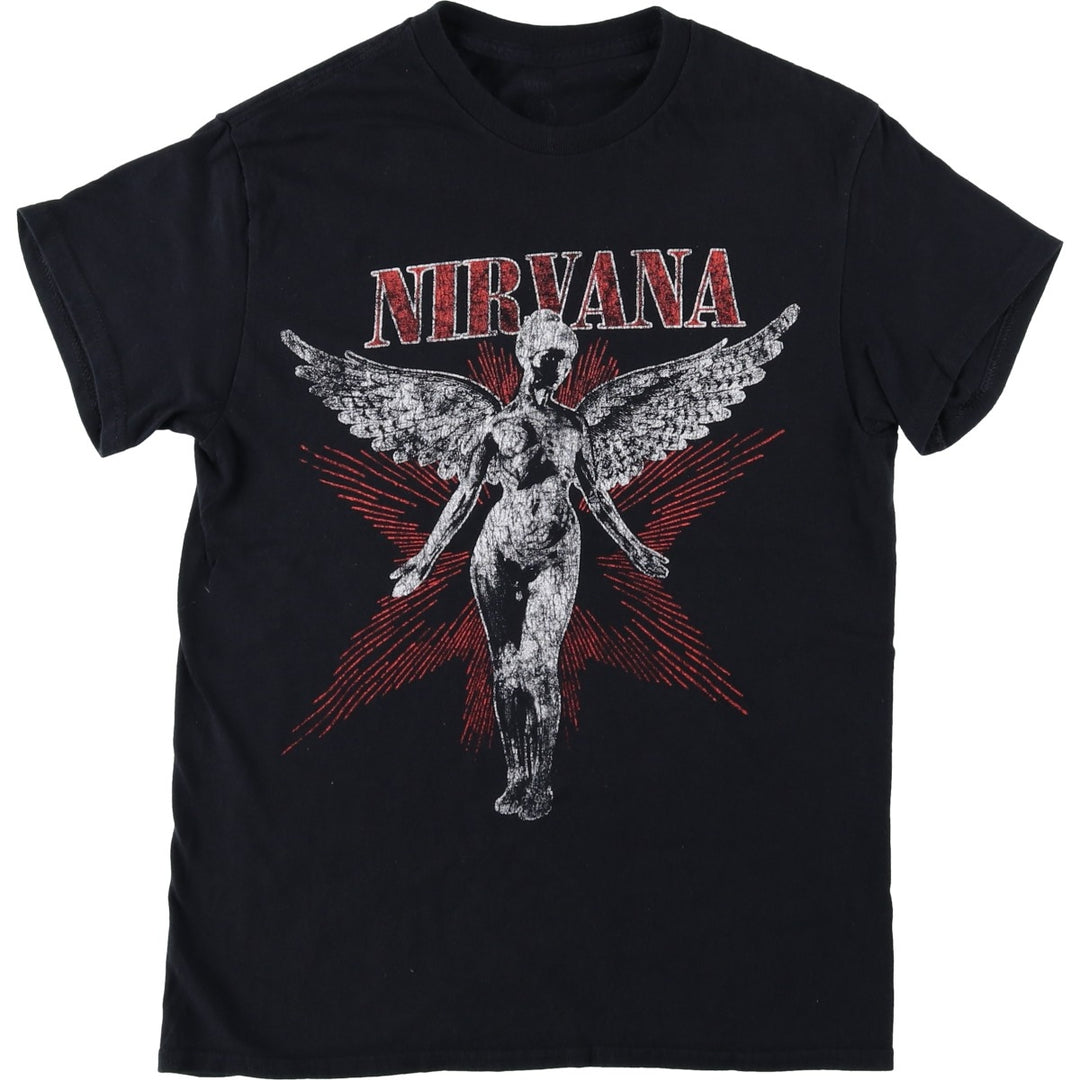 NIRVANA Nirvana Band T-shirt Band T Men's S size cotton black type Vintage Second Hand