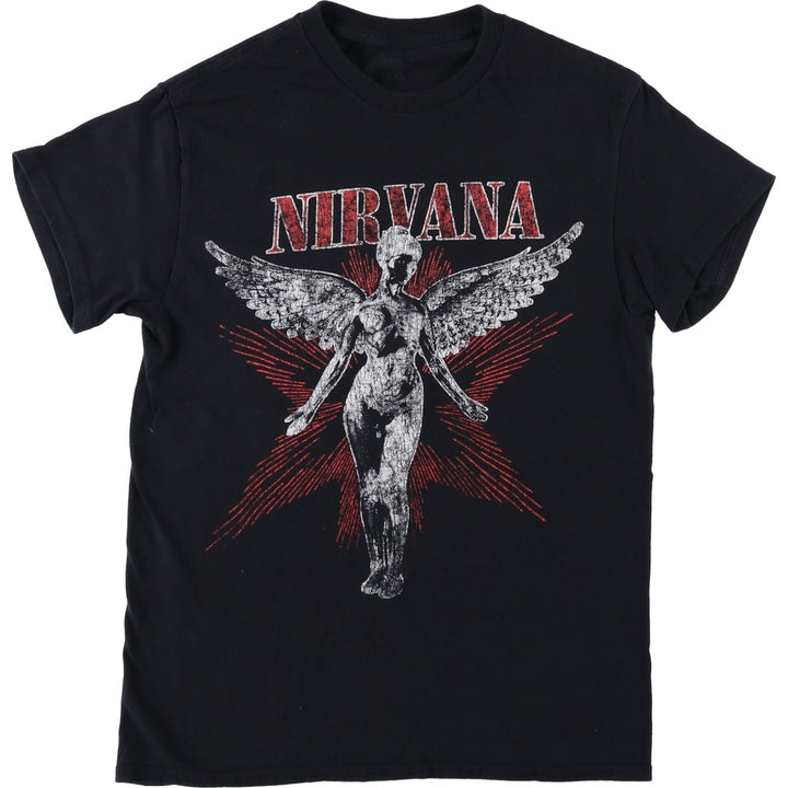 NIRVANA Nirvana Band T-shirt Band T Men's S size cotton black type Vintage Second Hand