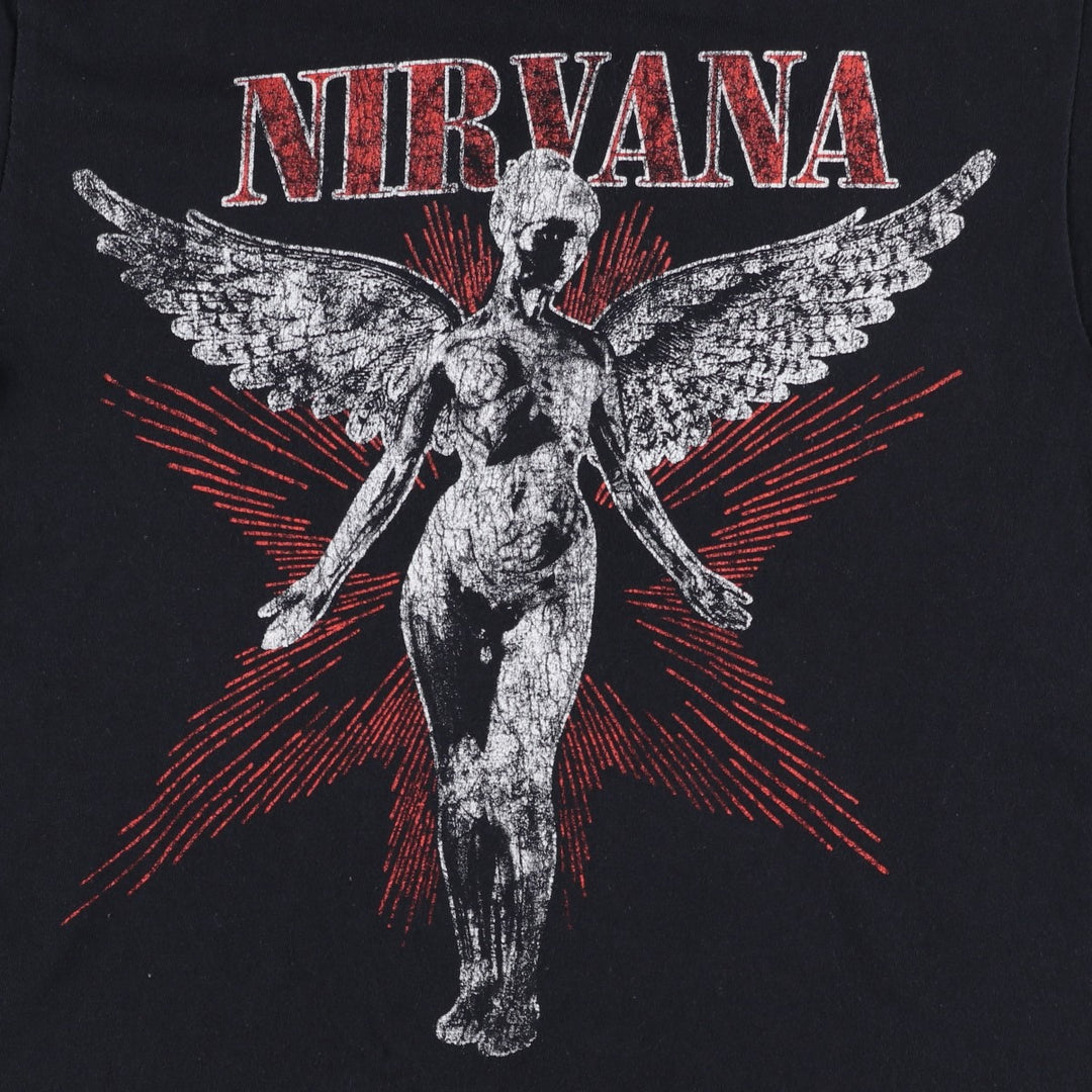 NIRVANA Nirvana Band T-shirt Band T Men's S size cotton black type Vintage Second Hand