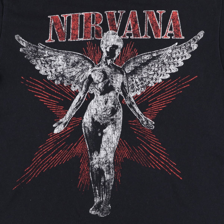 NIRVANA Nirvana Band T-shirt Band T Men's S size cotton black type Vintage Second Hand