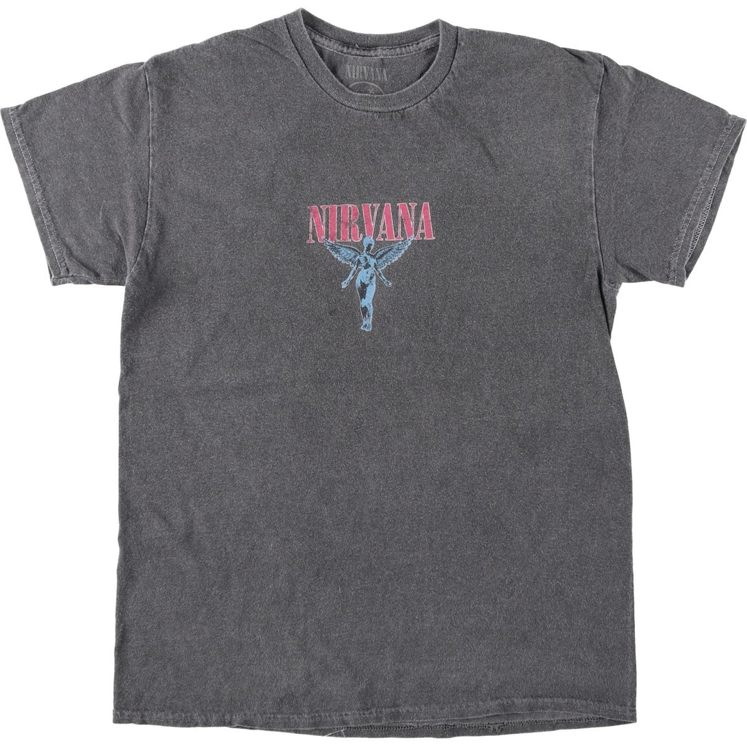 NIRVANA Nirvana Band T-shirt Band T Men's S size cotton gray type Vintage Second Hand