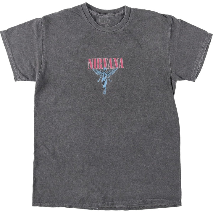 NIRVANA Nirvana Band T-shirt Band T Men's S size cotton gray type Vintage Second Hand