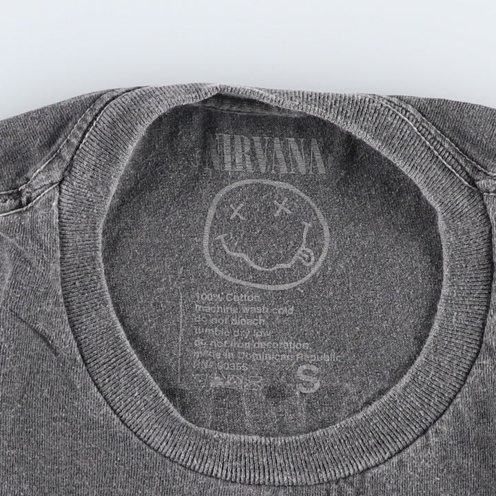 NIRVANA Nirvana Band T-shirt Band T Men's S size cotton gray type Vintage Second Hand