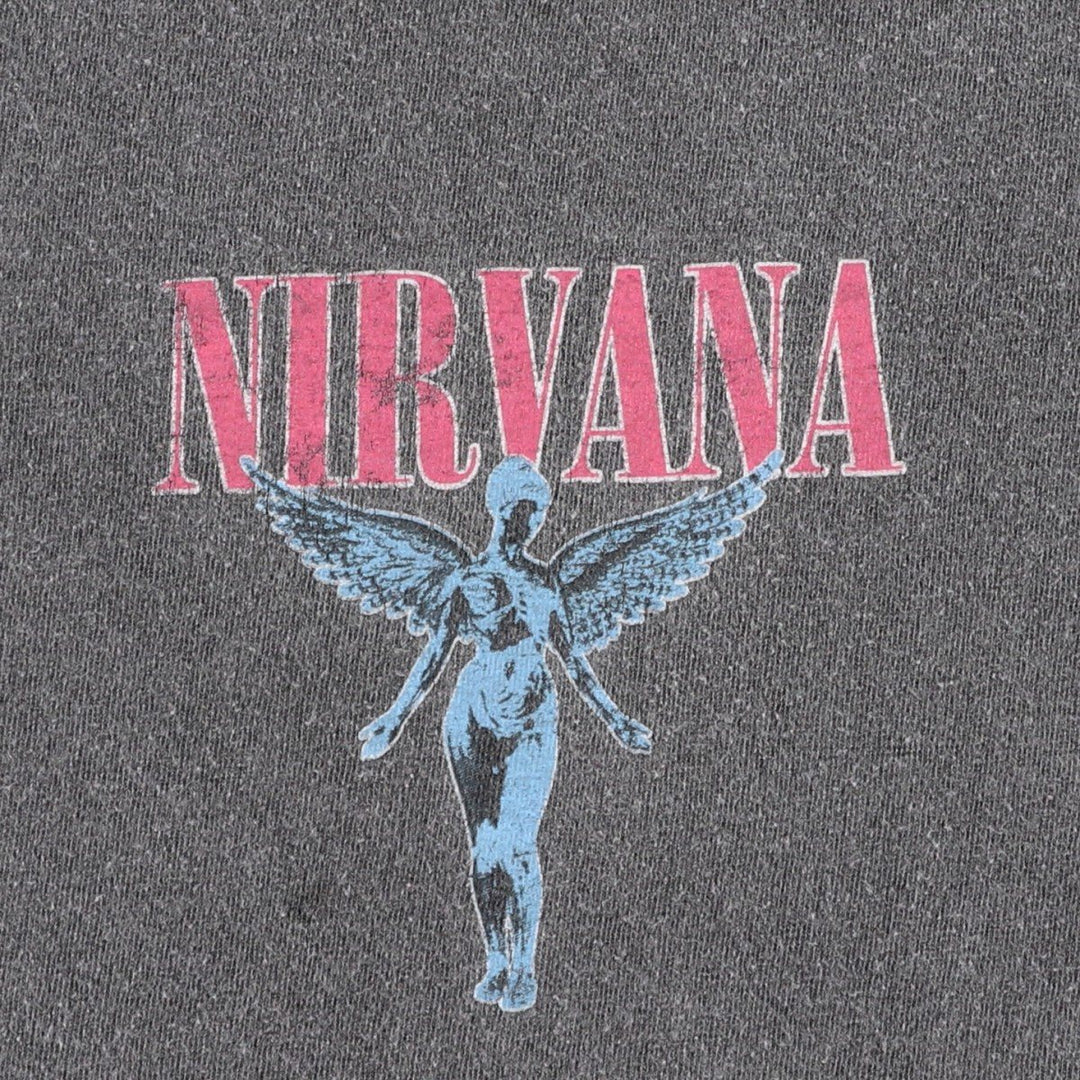 NIRVANA Nirvana Band T-shirt Band T Men's S size cotton gray type Vintage Second Hand
