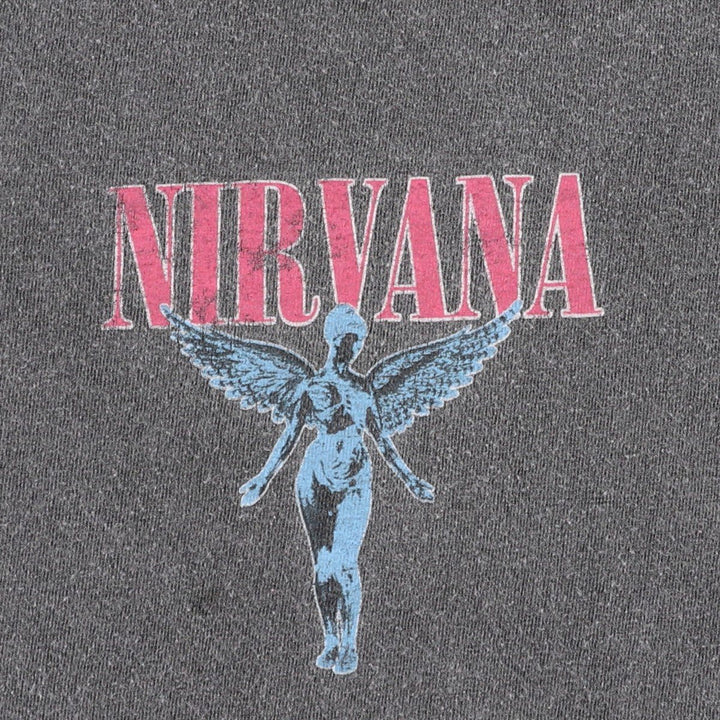 NIRVANA Nirvana Band T-shirt Band T Men's S size cotton gray type Vintage Second Hand