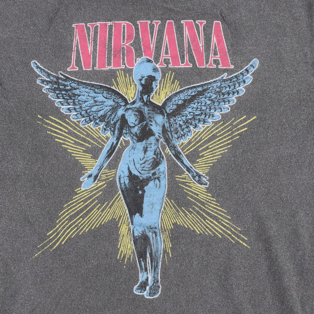NIRVANA Nirvana Band T-shirt Band T Men's S size cotton gray type Vintage Second Hand