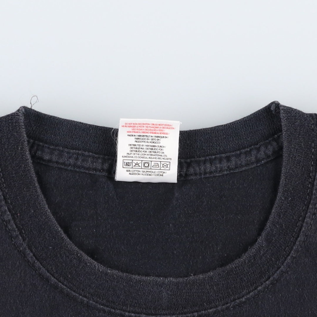 Fruit of the Loom Classic Valueweight Metallica Skull Pattern Band T-Shirt (Men's Size M) cotton black type Vintage Second Hand