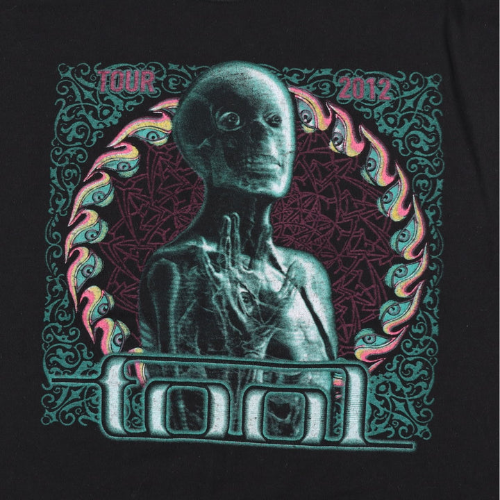 TOOL Skull Pattern Band T-Shirt (Men's XL equivalent) unclear black type Vintage Second Hand