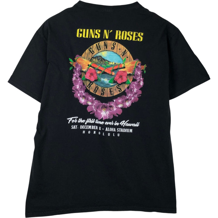 GUNS N' ROSES Skull Pattern Band T-shirt, Men's M size unclear black type Vintage Second Hand