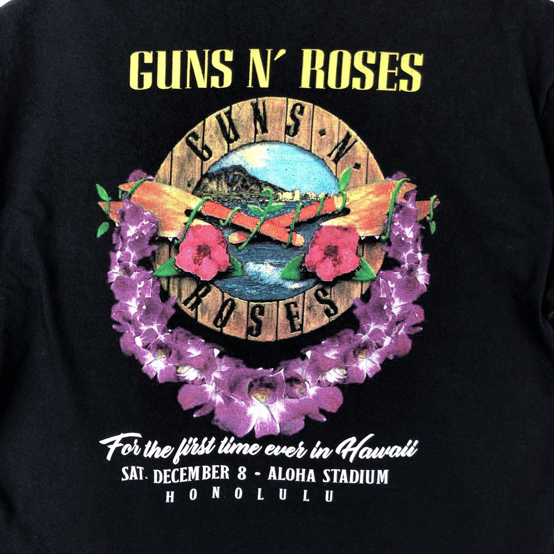 GUNS N' ROSES Skull Pattern Band T-shirt, Men's M size unclear black type Vintage Second Hand