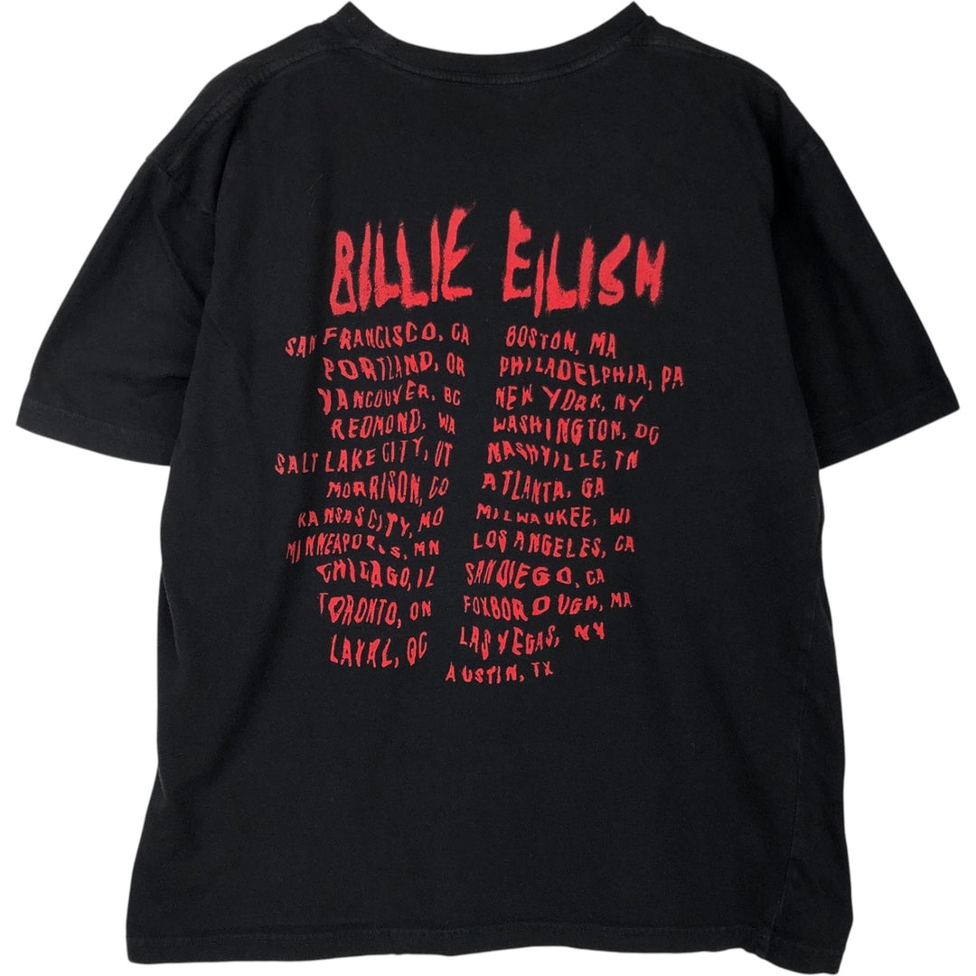 BILLIE EILISH Billie Eilish Band T-shirt Band T Men's M size unclear black type Vintage Second Hand