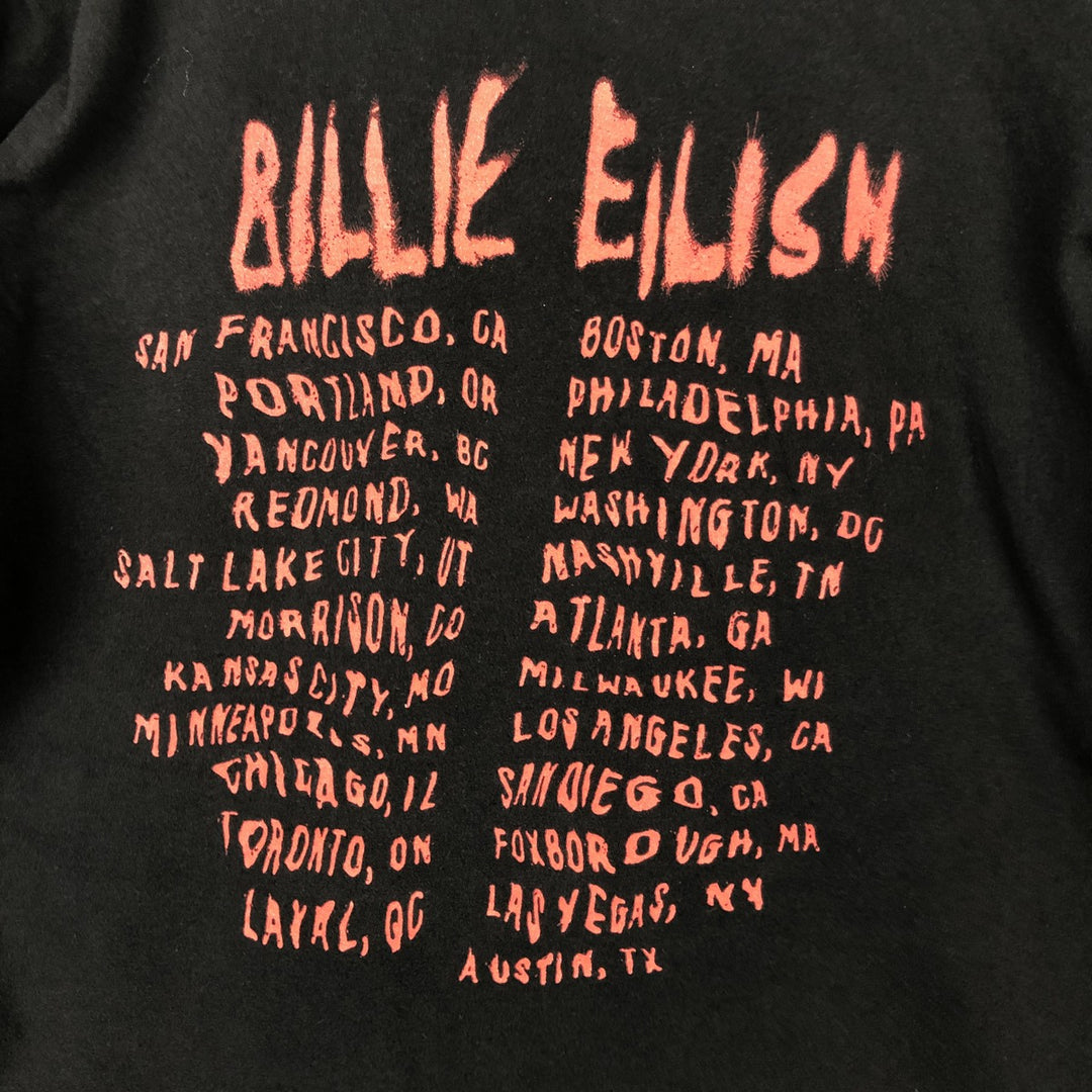 BILLIE EILISH Billie Eilish Band T-shirt Band T Men's M size unclear black type Vintage Second Hand