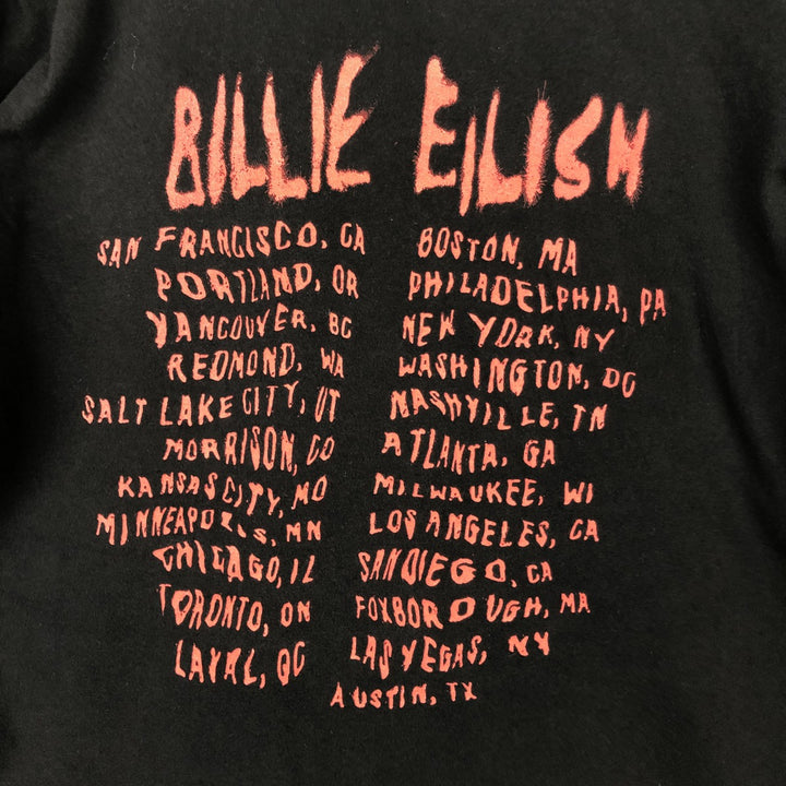 BILLIE EILISH Billie Eilish Band T-shirt Band T Men's M size unclear black type Vintage Second Hand