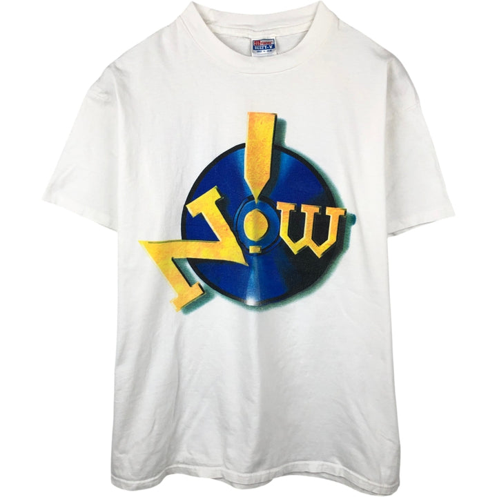 90'S Hanes "Now That's What I Call Music" Print T-Shirt, Made in USA, Men's XL equivalent, Vintage cotton white type Vintage Second Hand