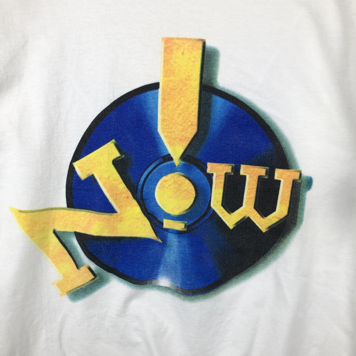 90'S Hanes "Now That's What I Call Music" Print T-Shirt, Made in USA, Men's XL equivalent, Vintage cotton white type Vintage Second Hand