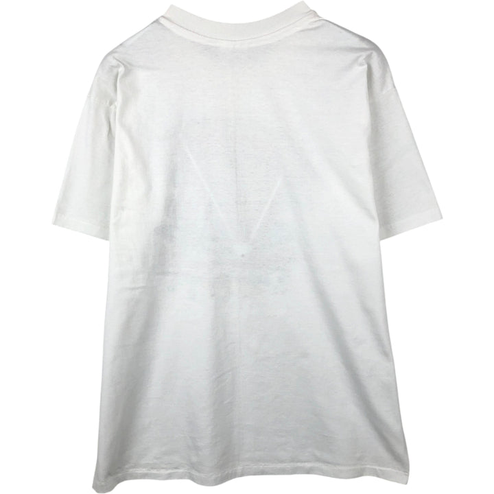 Vintage 1980'S Hanes Fifty-Fifty Blue Tag Print T-Shirt, Made in USA, Men's XL cotton white type Vintage Second Hand