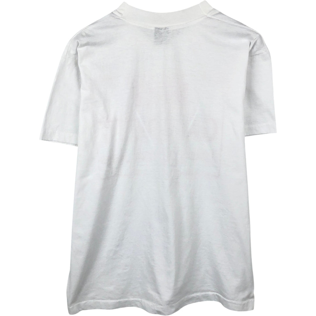 90'S Fruit of the Loom printed T-shirt, made in the USA, men's size L, vintage cotton white type Vintage Second Hand