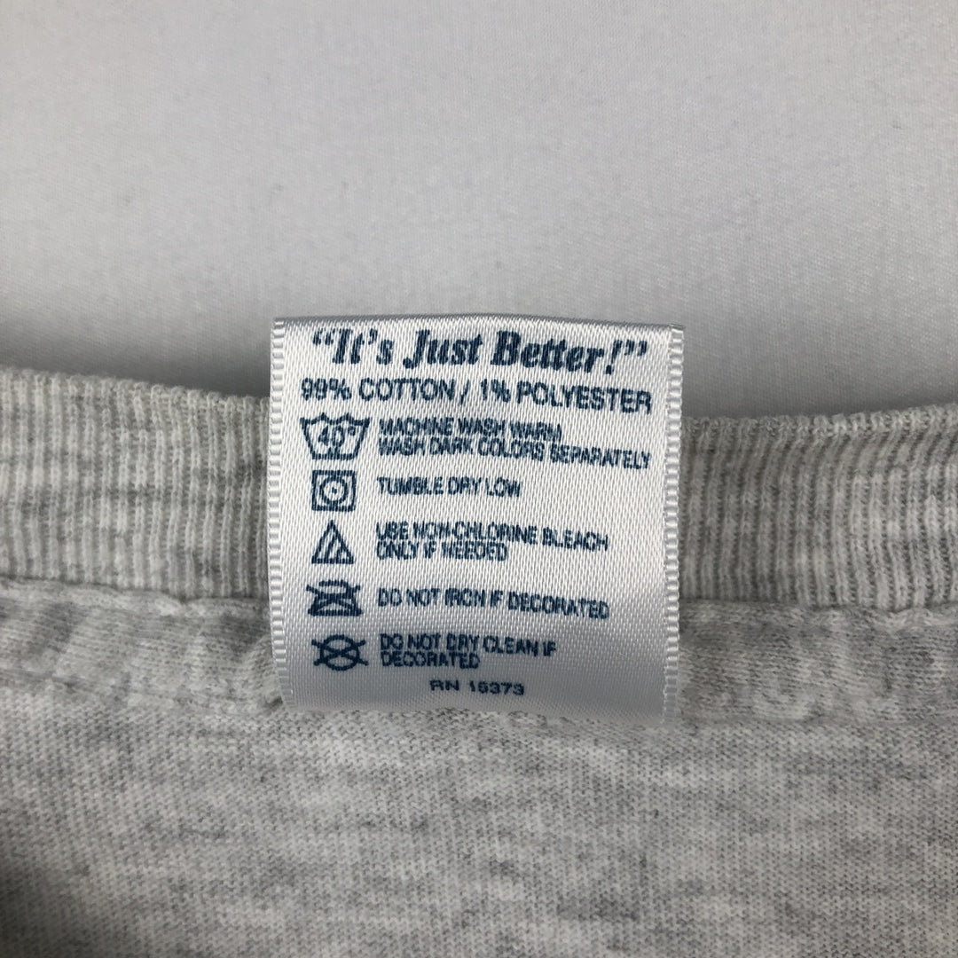 00'S Delta DELTA Printed T-shirt Men's XL size cotton gray type Vintage Second Hand