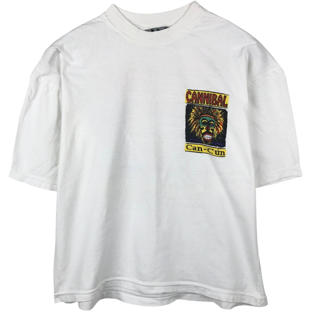 Jammin' in the Beach Print T-Shirt (Men's Size M) unclear white type Vintage Second Hand