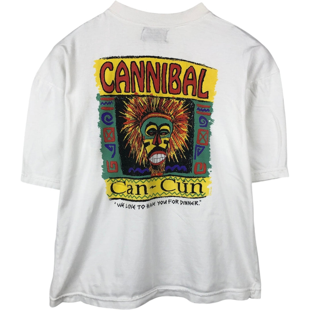 Jammin' in the Beach Print T-Shirt (Men's Size M) unclear white type Vintage Second Hand