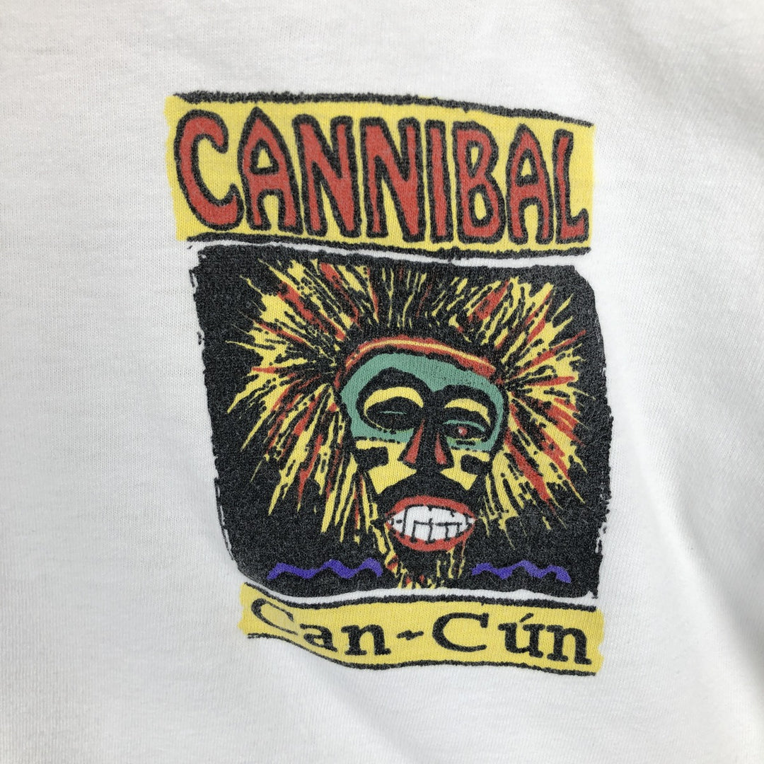 Jammin' in the Beach Print T-Shirt (Men's Size M) unclear white type Vintage Second Hand
