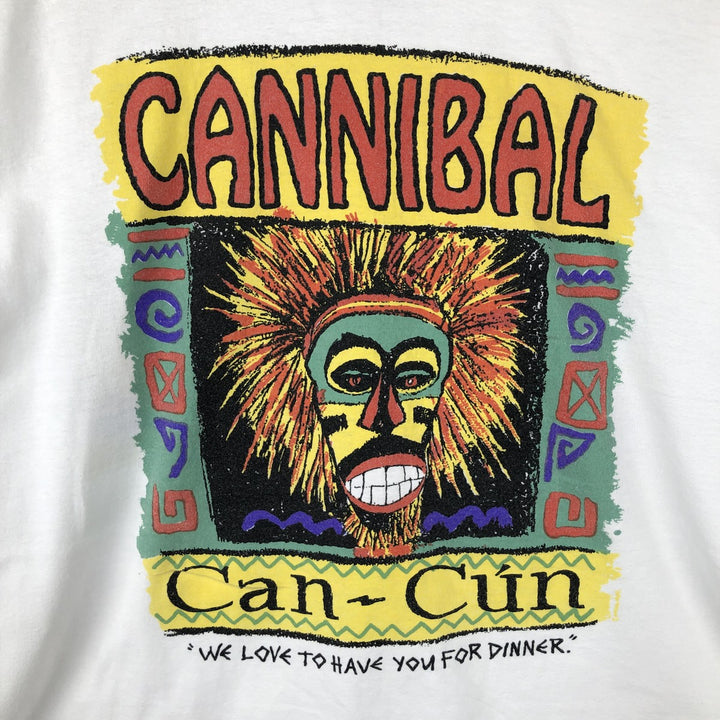 Jammin' in the Beach Print T-Shirt (Men's Size M) unclear white type Vintage Second Hand